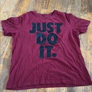 Nike Red and Black Short Sleeve Tee Just Do It